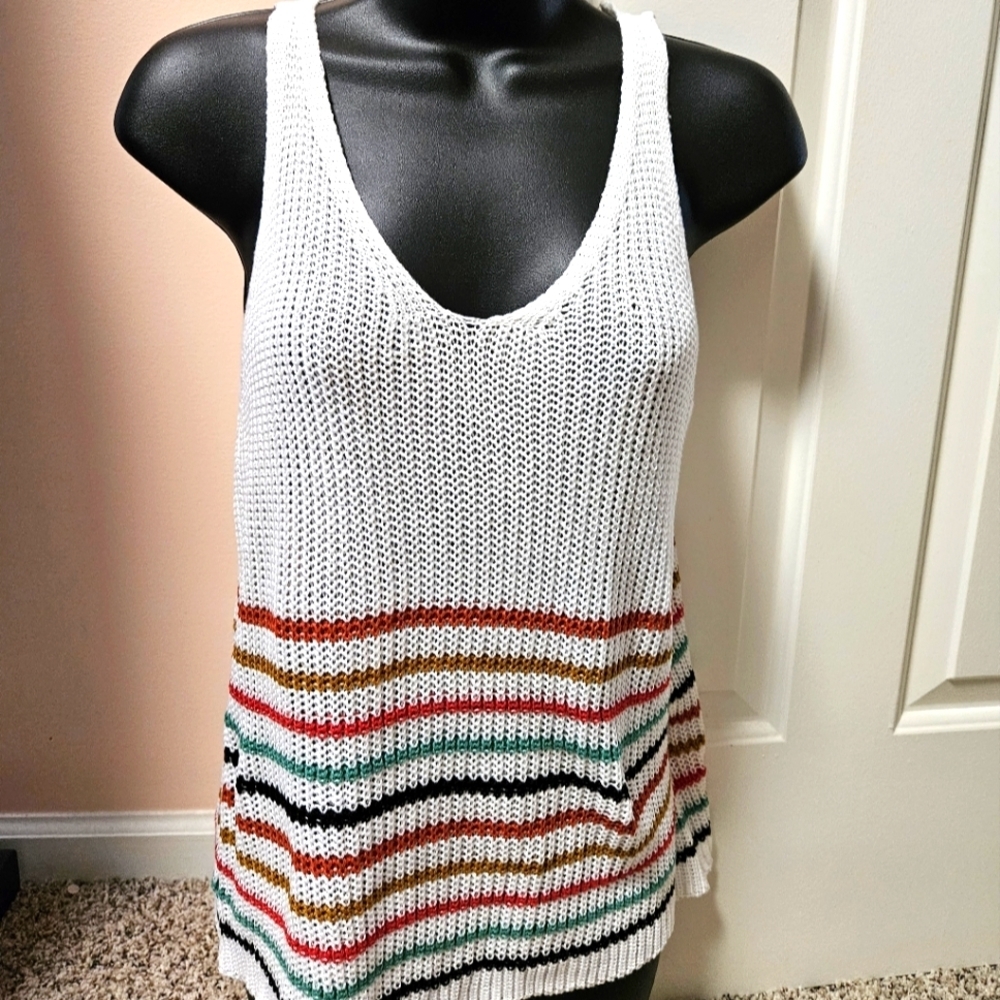 Striped Sleeveless Knit Sweater NWT